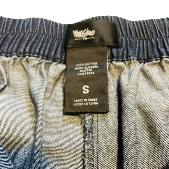 Mossimo Womens Dark Blue Light Denim Capri Pants Size S Front Belted High Waist - Picture 9 of 9